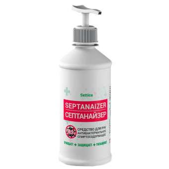 Косметический антисептик-лосьон Septanaizer (65-69% cпирта) с нажимным доазтором 0,5л. купить