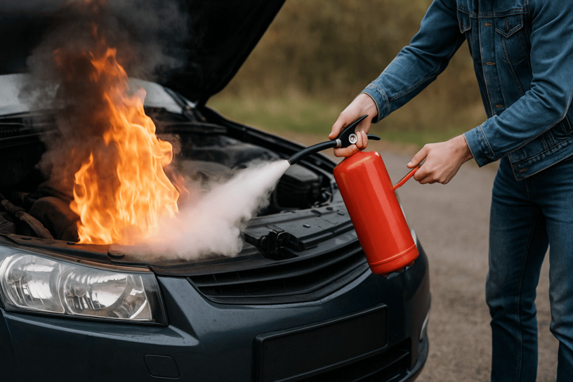 Как пользоваться автомобильным огнетушителем?